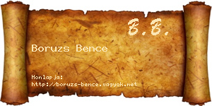 Boruzs Bence névjegykártya